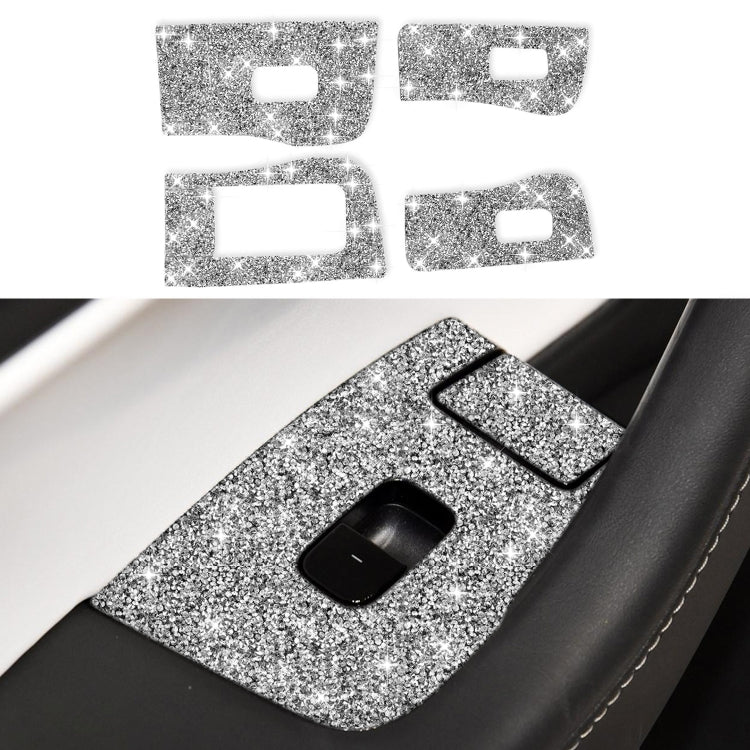 For Tesla Model 3 Car Window Raising Button Diamond Sticker, Left Drive by buy2fix
