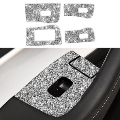 For Tesla Model 3 Car Window Raising Button Diamond Sticker, Left Drive by buy2fix