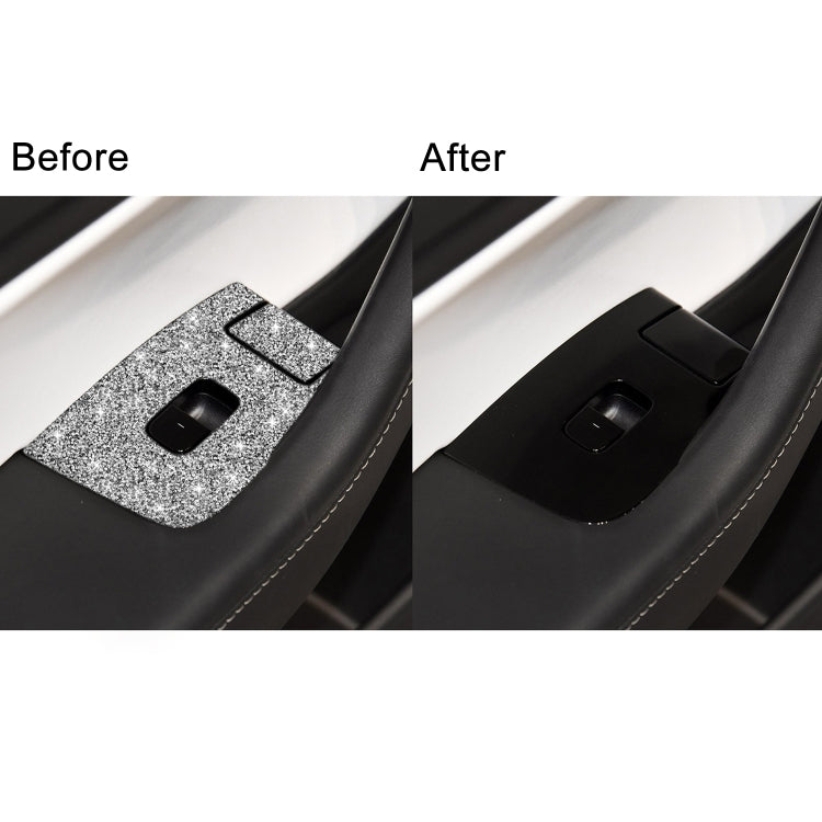 For Tesla Model 3 Car Window Raising Button Diamond Sticker, Left Drive by buy2fix