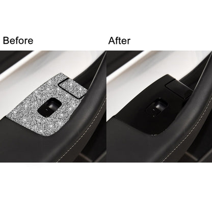 For Tesla Model 3 Car Window Raising Button Diamond Sticker, Left Drive by buy2fix