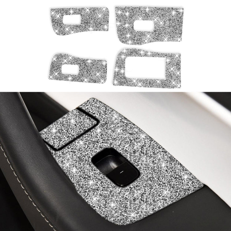 For Tesla Model 3 Car Window Raising Button Diamond Sticker, Right Drive by buy2fix