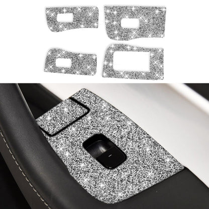 For Tesla Model 3 Car Window Raising Button Diamond Sticker, Right Drive by buy2fix