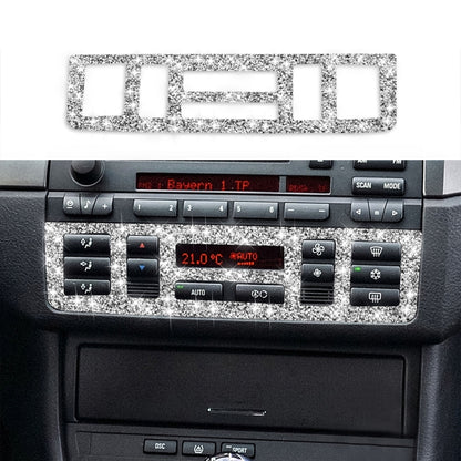 For BMW Series 3 E46 1998-2005 Car Center Control Panel Lower Diamond Decoration Sticker, Left and Right Drive by buy2fix