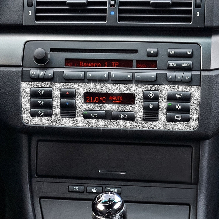 For BMW Series 3 E46 1998-2005 Car Center Control Panel Lower Diamond Decoration Sticker, Left and Right Drive by buy2fix