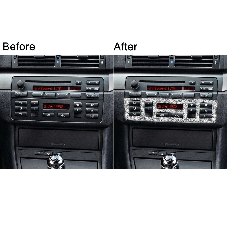 For BMW Series 3 E46 1998-2005 Car Center Control Panel Lower Diamond Decoration Sticker, Left and Right Drive by buy2fix