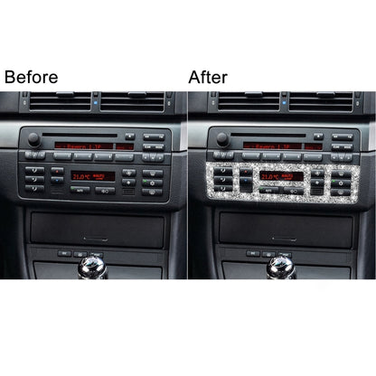 For BMW Series 3 E46 1998-2005 Car Center Control Panel Lower Diamond Decoration Sticker, Left and Right Drive by buy2fix