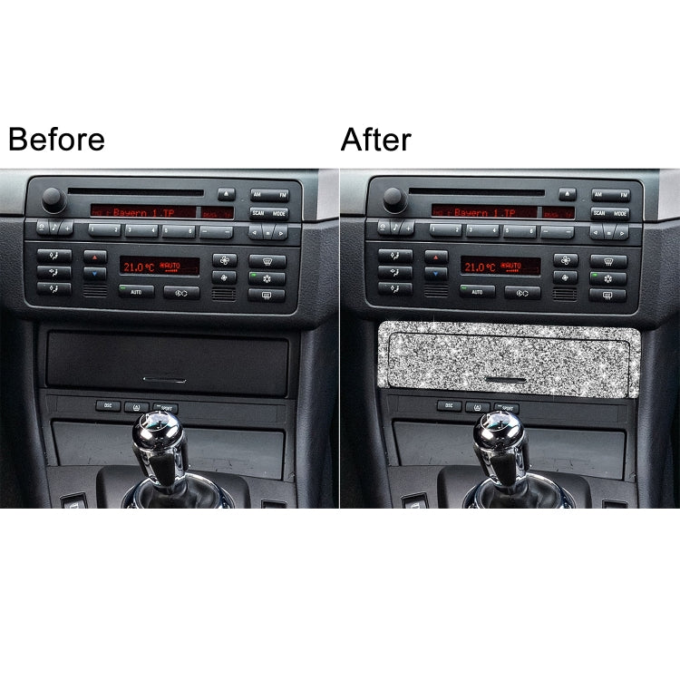 For BMW Series 3 E46 1998-2005 Car Gear Button Frame Diamond Decoration Sticker, Left Drive by buy2fix