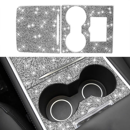 For Tesla Model 3 Car Center Control Panel with Hole Diamond Sticker,Left and Right Drive Universal by buy2fix