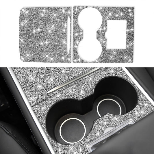 For Tesla Model 3 Car Center Control Panel with Hole Diamond Sticker,Left and Right Drive Universal by buy2fix