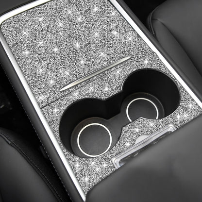 For Tesla Model 3 Car Center Control Panel with Hole Diamond Sticker,Left and Right Drive Universal by buy2fix