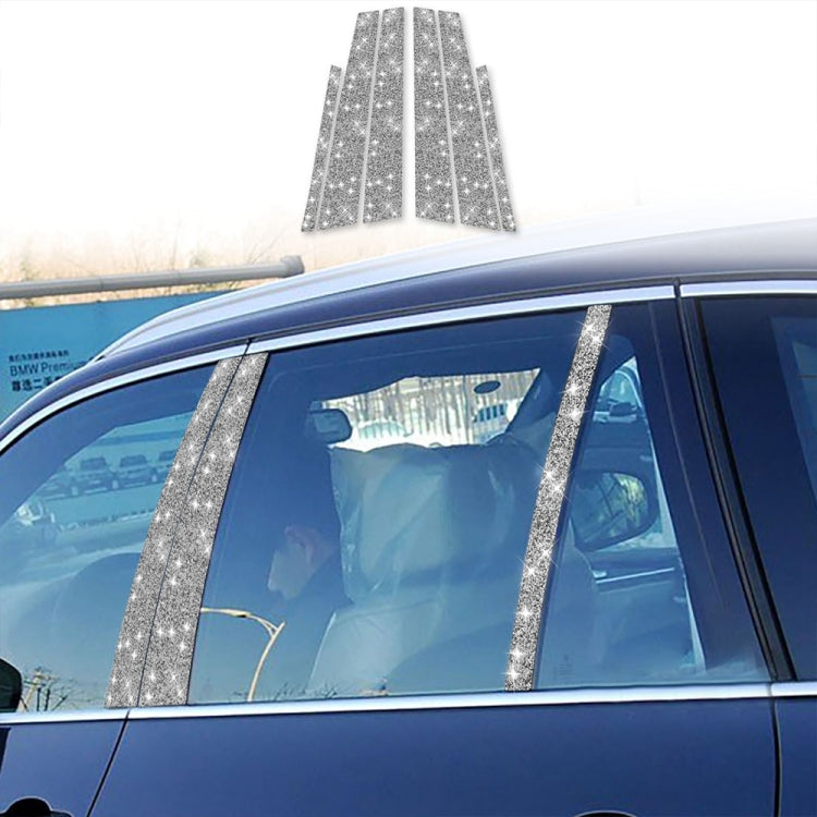For BMW Series 3 E46 1999-2004 6pcs Car B-Pillar Diamond Decoration Sticker, Left and Right Drive by buy2fix