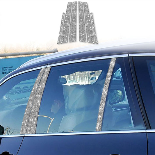 For BMW Series 3 E46 1999-2004 6pcs Car B-Pillar Diamond Decoration Sticker, Left and Right Drive by buy2fix