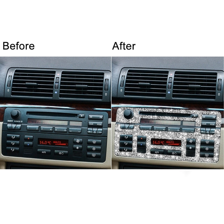 For BMW Series 3 E46 1999-2004 3pcs Car Center Control Panel Diamond Decoration Sticker, Left and Right Drive by buy2fix