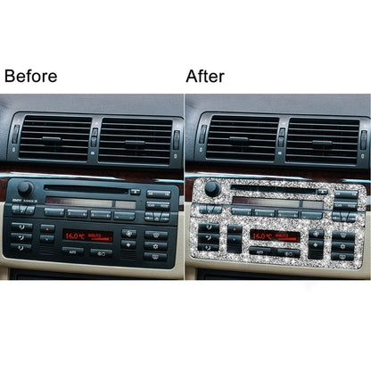 For BMW Series 3 E46 1999-2004 3pcs Car Center Control Panel Diamond Decoration Sticker, Left and Right Drive by buy2fix