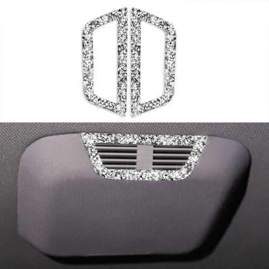 For BMW Series 3 E46 1998-2005 Car Rear Seat Roof Air Outlet Diamond Decoration Sticker, Left and Right Drive by buy2fix