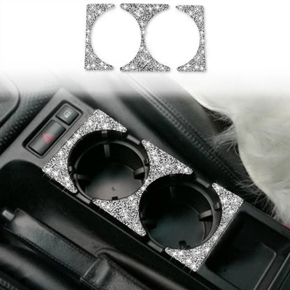 For BMW Series 3 E46 1998-2005 Car Water Cup Holder Panel Diamond Decoration Sticker, Left and Right Drive by buy2fix