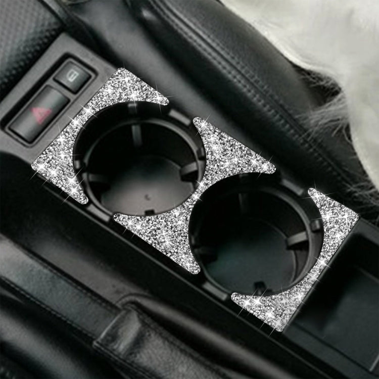 For BMW Series 3 E46 1998-2005 Car Water Cup Holder Panel Diamond Decoration Sticker, Left and Right Drive by buy2fix
