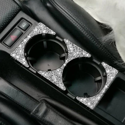 For BMW Series 3 E46 1998-2005 Car Water Cup Holder Panel Diamond Decoration Sticker, Left and Right Drive by buy2fix