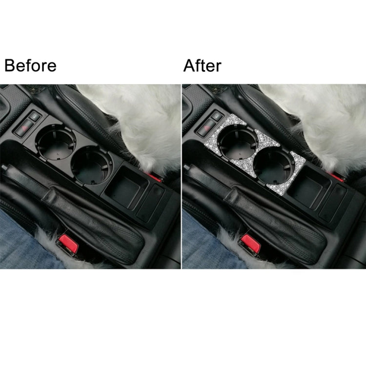 For BMW Series 3 E46 1998-2005 Car Water Cup Holder Panel Diamond Decoration Sticker, Left and Right Drive by buy2fix
