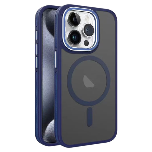 For iPhone 15 Pro Two-color Frosted MagSafe Magnetic Phone Case(Blue) - iPhone 15 Pro Cases by buy2fix | Online Shopping UK | buy2fix
