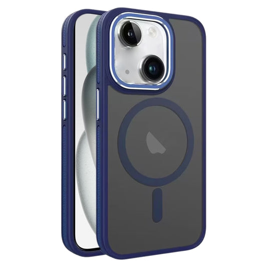 For iPhone 15 Two-color Frosted MagSafe Magnetic Phone Case(Blue) - iPhone 15 Cases by buy2fix | Online Shopping UK | buy2fix