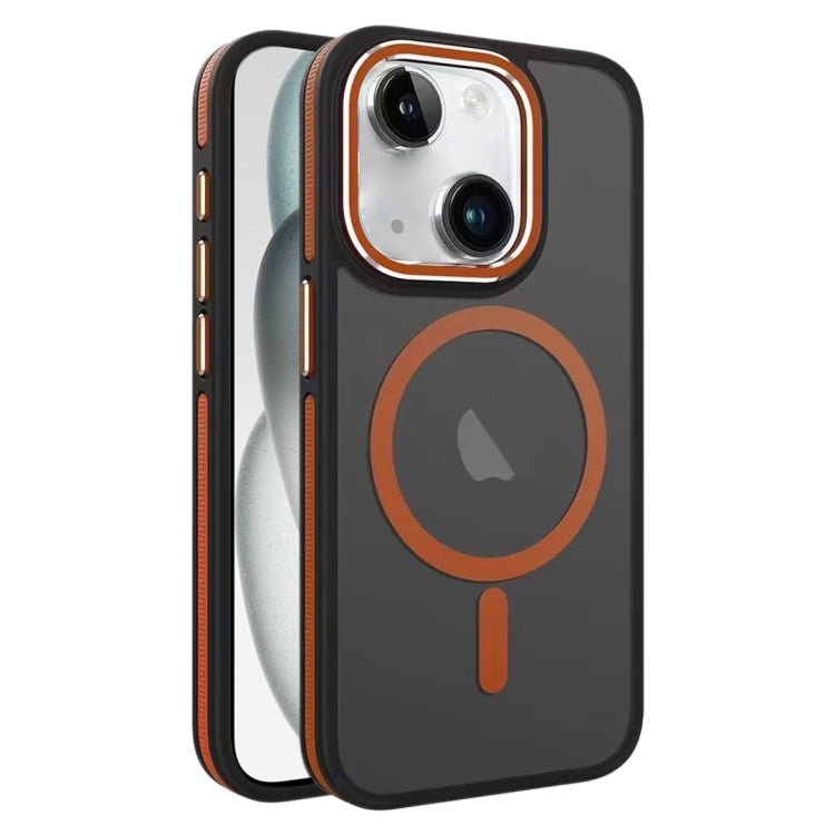 For iPhone 15 Two-color Frosted MagSafe Magnetic Phone Case(Orange) - iPhone 15 Cases by buy2fix | Online Shopping UK | buy2fix