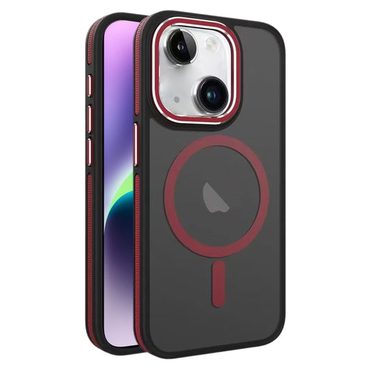 For iPhone 14 Plus Two-color Frosted MagSafe Magnetic Phone Case(Red) - iPhone 14 Plus Cases by buy2fix | Online Shopping UK | buy2fix