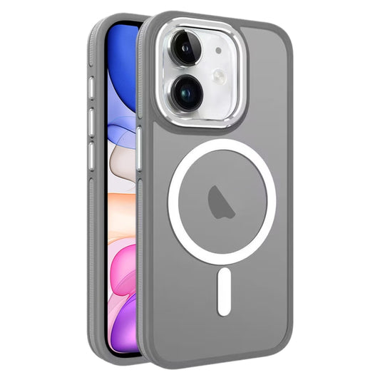 For iPhone 11 Two-color Frosted MagSafe Magnetic Phone Case(Grey) - iPhone 11 Cases by buy2fix | Online Shopping UK | buy2fix