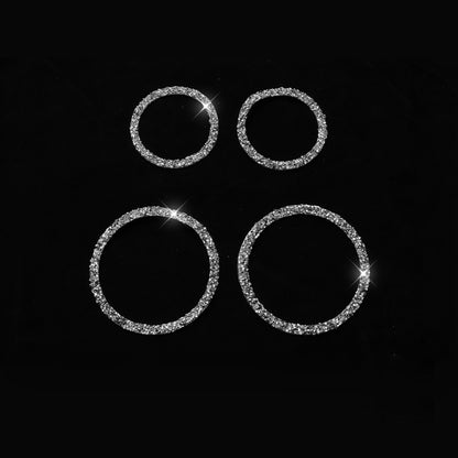 For BMW Series 3 E46 1998-2005 Car Horn Circle Diamond Decoration Sticker, Left and Right Drive by buy2fix