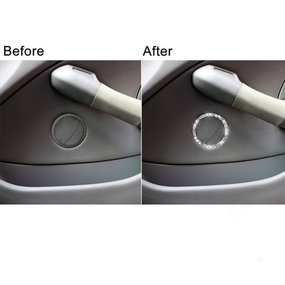 For BMW Series 3 E46 1998-2005 Car Horn Circle Diamond Decoration Sticker, Left and Right Drive by buy2fix