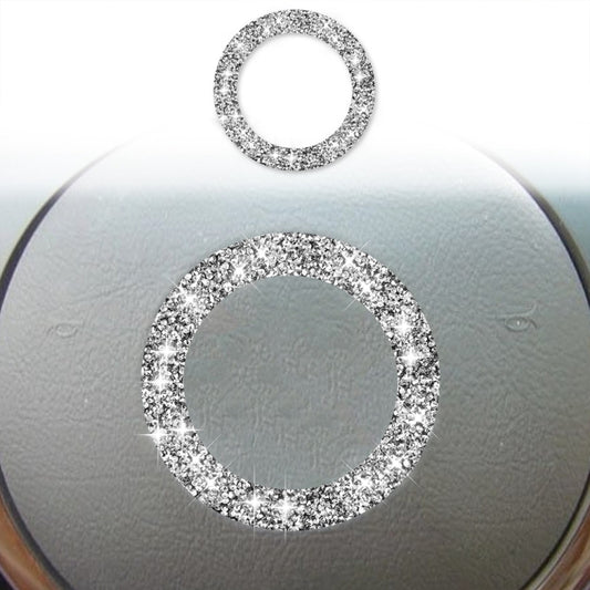 For BMW Series 3 E46 1998-2005 Car Steering Wheel Logo Circle Diamond Decoration Sticker, Left and Right Drive by buy2fix