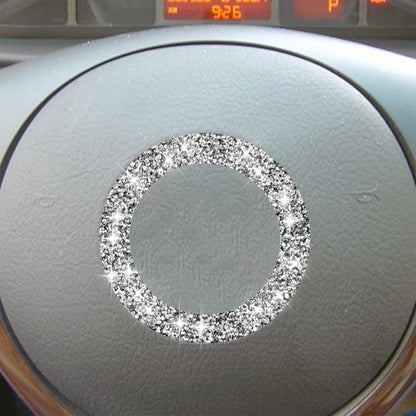 For BMW Series 3 E46 1998-2005 Car Steering Wheel Logo Circle Diamond Decoration Sticker, Left and Right Drive by buy2fix