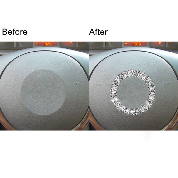 For BMW Series 3 E46 1998-2005 Car Steering Wheel Logo Circle Diamond Decoration Sticker, Left and Right Drive by buy2fix