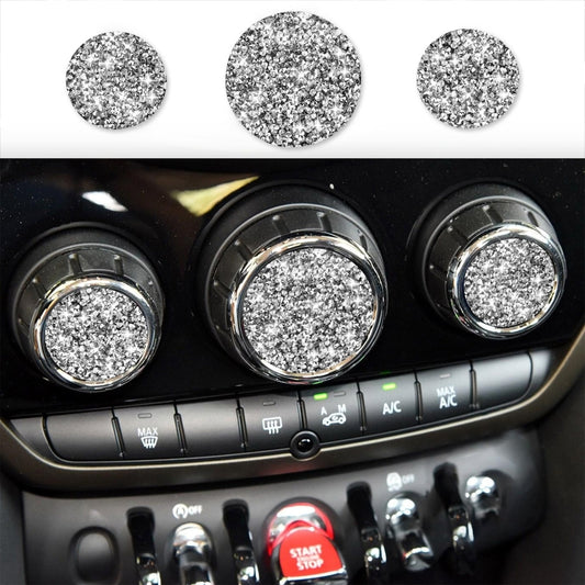 For BMW Mini F55 / F56 Car Multimedia Knob Diamond Decoration Sticker by buy2fix
