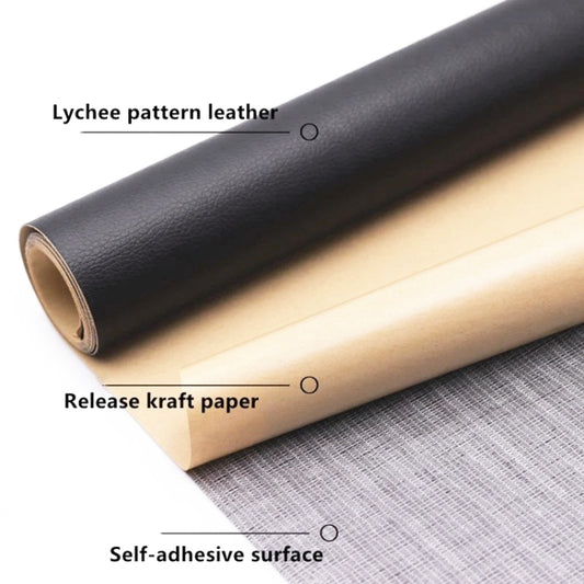 30 x 137cm Self Adhesive Leather for Sofa Repair Patch Car Seat PVC Leather Sticker(Dark Brown) - Seat Accessories by buy2fix | Online Shopping UK | buy2fix