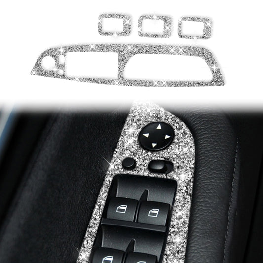 For BMW X5 E70 2008-2013 / X6 E71 2009-2014 Car Window Lift Panel Diamond Decoration Sticker, High Configuration Left Drive by buy2fix