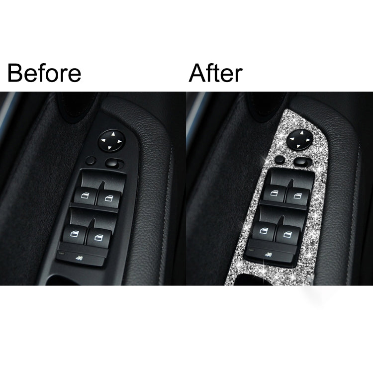 For BMW X5 E70 2008-2013 / X6 E71 2009-2014 Car Window Lift Panel Diamond Decoration Sticker, High Configuration Left Drive by buy2fix
