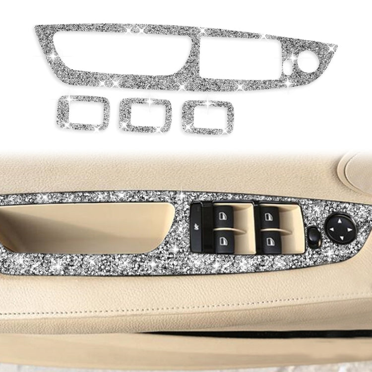 For BMW X5 E70 2008-2013 / X6 E71 2009-2014 Car Window Lift Panel Diamond Decoration Sticker, Low Configuration Left Drive by buy2fix