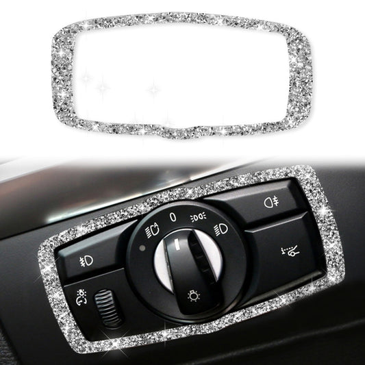 For BMW X5 E70 / X6 E71 2008-2013 Car Headlight Switch Frame Diamond Decoration Sticker, Left and Right Drive by buy2fix