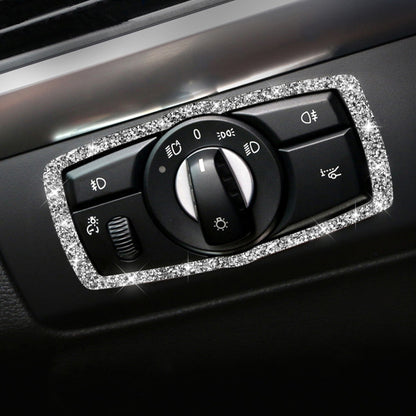 For BMW X5 E70 / X6 E71 2008-2013 Car Headlight Switch Frame Diamond Decoration Sticker, Left and Right Drive by buy2fix