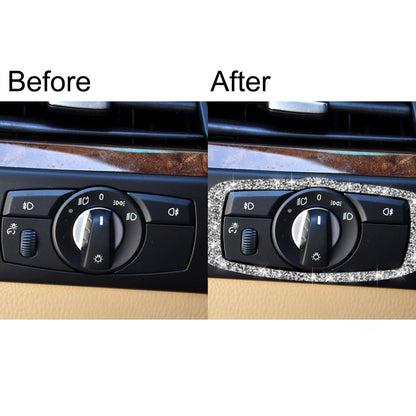 For BMW X5 E70 / X6 E71 2008-2013 Car Headlight Switch Frame Diamond Decoration Sticker, Left and Right Drive by buy2fix