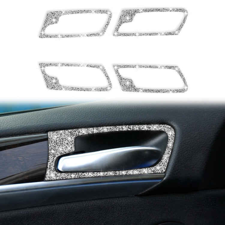 For BMW X5 E70 / X6 E71 2008-2014 Car Door Inner Handle Frame Diamond Decoration Sticker, Left and Right Drive by buy2fix