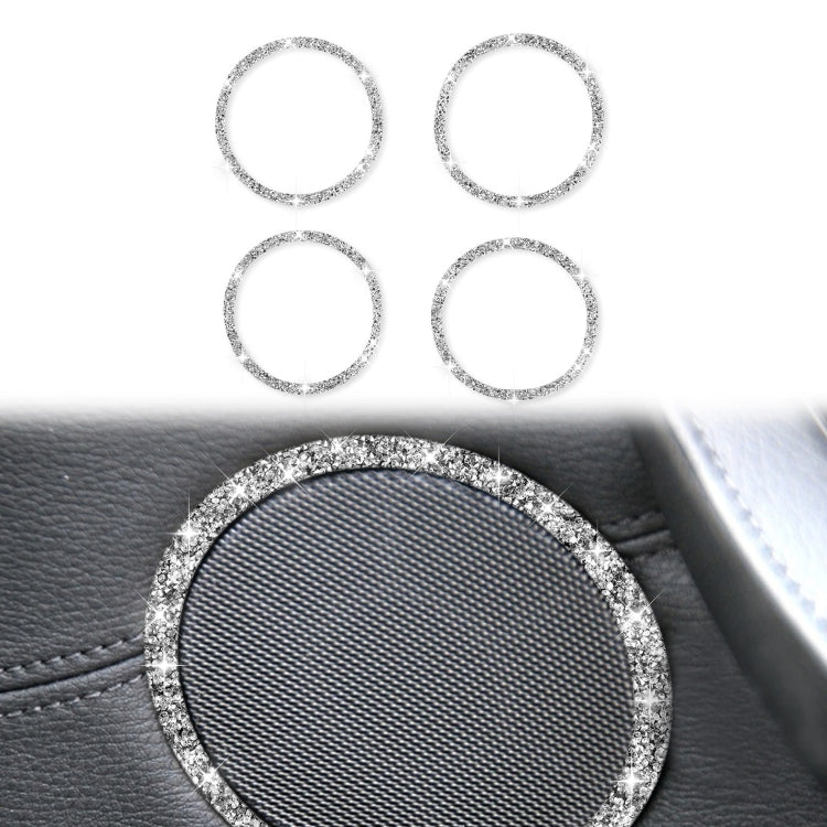 For BMW E70 2008-2013 / E71 2008-2014 4pcs Car Horn Circle Diamond Decoration Sticker, Left and Right Drive by buy2fix