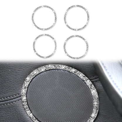 For BMW E70 2008-2013 / E71 2008-2014 4pcs Car Horn Circle Diamond Decoration Sticker, Left and Right Drive by buy2fix