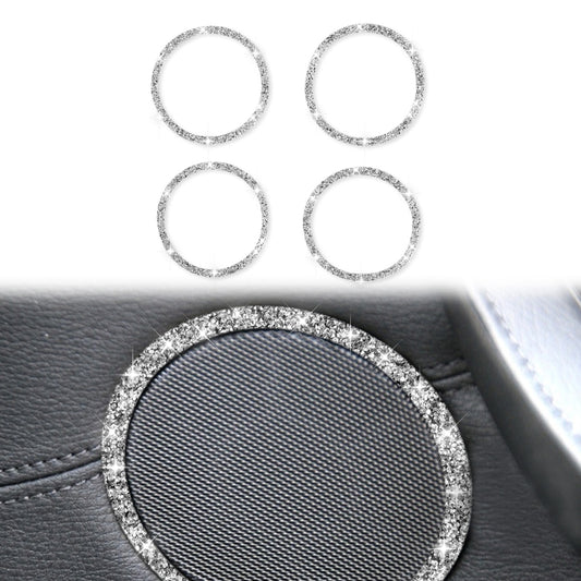 For BMW E70 2008-2013 / E71 2008-2014 4pcs Car Horn Circle Diamond Decoration Sticker, Left and Right Drive by buy2fix