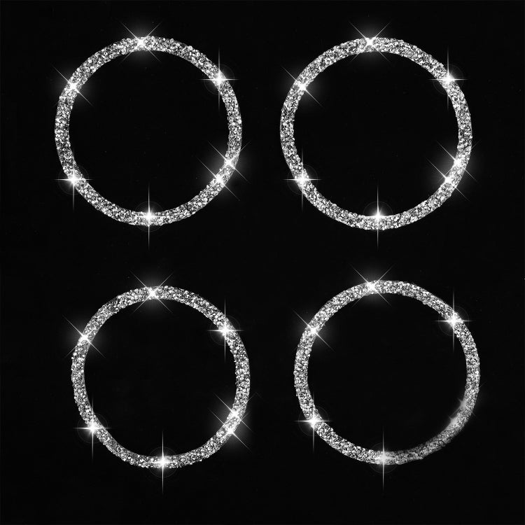 For BMW E70 2008-2013 / E71 2008-2014 4pcs Car Horn Circle Diamond Decoration Sticker, Left and Right Drive by buy2fix