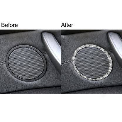 For BMW E70 2008-2013 / E71 2008-2014 4pcs Car Horn Circle Diamond Decoration Sticker, Left and Right Drive by buy2fix