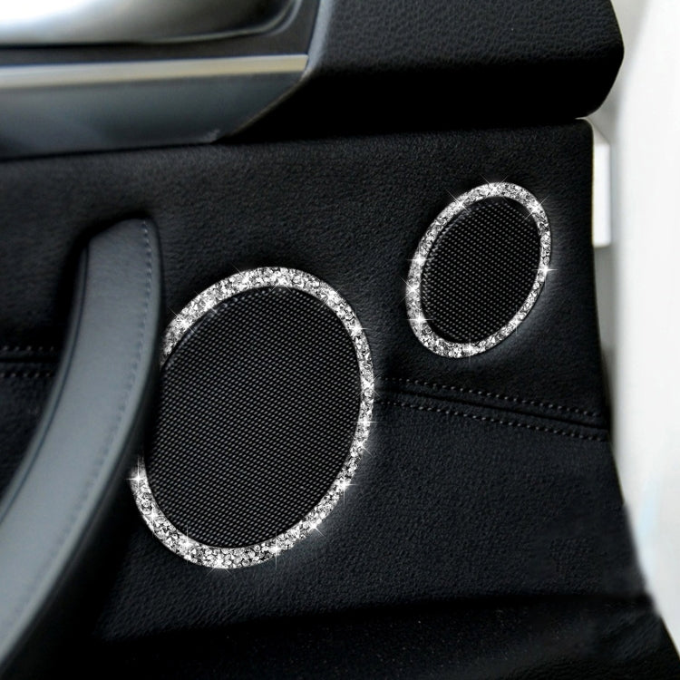 For BMW E70 2008-2013 / E71 2008-2014 6pcs Car Horn Circle Diamond Decoration Sticker, Left and Right Drive by buy2fix