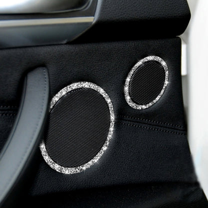 For BMW E70 2008-2013 / E71 2008-2014 6pcs Car Horn Circle Diamond Decoration Sticker, Left and Right Drive by buy2fix