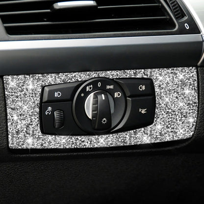 For BMW X5 E70 / X6 E71 2008-2013 Car Headlight Panel Diamond Decoration Sticker, Left Drive by buy2fix